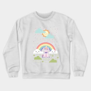 Kawaii Rainbow + Sun + Unicorns Crewneck Sweatshirt